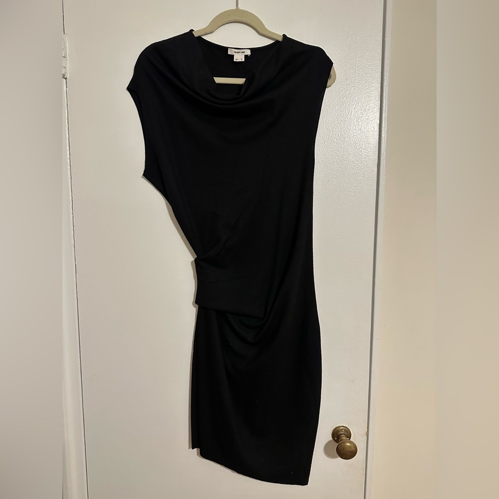 Helmut Lang black mini dress, asymmetrical